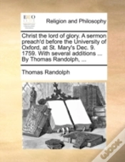 Capa do artigo Christ The Lord Of Glory. A Sermon Preac