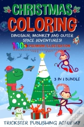 Christmas Coloring Dinosaur, Monkey And