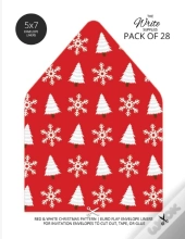 Christmas Pattern Envelope Liners Euro Flap 5x7 With Red & White Design