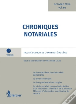 Capa do artigo Chroniques Notariales Volume 60 - Octobre 2014