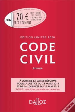 Capa do artigo Code Civil (Édition 2020)