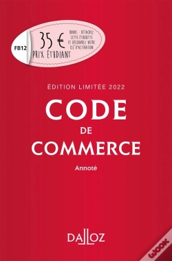 Capa do artigo Code De Commerce Annoté : Édition 2022 (117e Édition)