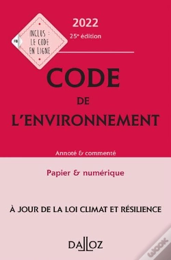 Capa do artigo Code De L'Environnement :Annoté Et Commenté (Édition 2022)