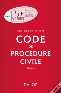 Capa do artigo Code De Procédure Civile Annoté : Édition 2022 (113e Édition)