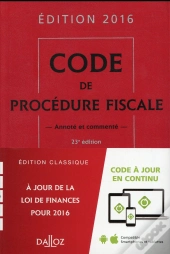 Code De Procédure Fiscale (Édition 2016)