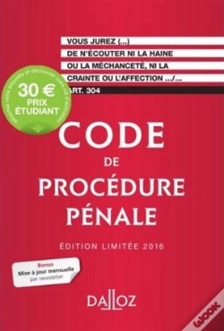 Capa do artigo Code De Procedure Penale 2016. Edition Limitee - 57e Ed.
