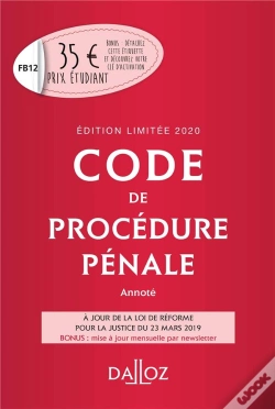 Capa do artigo Code De Procédure Pénale (Édition 2020)