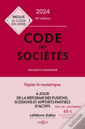 Capa do artigo Code Des Societes 2024, Annote Et Commente. 40e Ed.