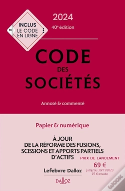 Capa do artigo Code Des Societes 2024, Annote Et Commente. 40e Ed.