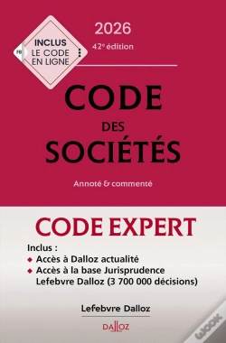 Capa do artigo Code Des Sociétés ; Annoté Et Commenté (Édition 2026) (42e Édition)
