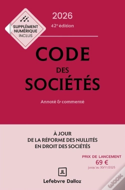 Capa do artigo Code Des Sociétés : Annoté Et Commenté (Édition 2026)