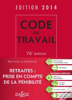 Capa do artigo Code Du Travail 2014 - 76<Sup>E</Sup> Ed.