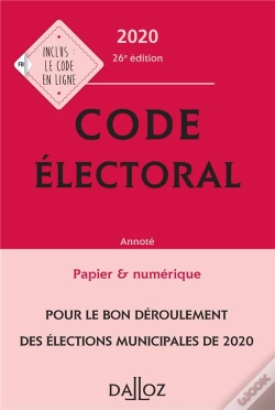 Capa do artigo Code Electoral 2020, Annote - 26e Ed.