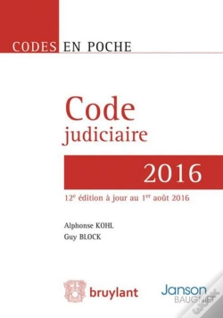 Capa do artigo Code Judiciaire - 2016, 12eme Ed.