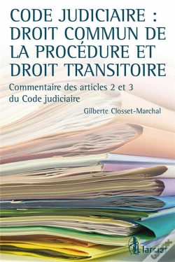 Capa do artigo Code Judiciaire : Droit Commun De La Procédure Et Droit Transitoire ; Commentaire Des Articles 2 Et 3 Du Code Judiciaire