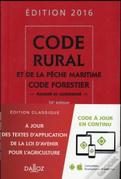 Capa do artigo Code Rural De La Pêche Maritime ; Code Forestier ; Commenté (Édition 2016)