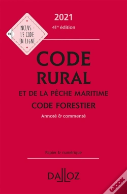 Capa do artigo Code Rural Et De La Pêche Maritime, Code Forestier, Annoté Et Commenté (Édition 2021)