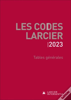 Capa do artigo Codes Larcier 2023 - Tables Generales