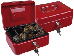 Capa do artigo Cofre com bandeja para moedas q-connect 200x90x160 mm vermelho