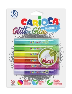 Capa do artigo Cola Carioca 42111 Glitter 10,5 Ml Fluorescente Blister C/6
