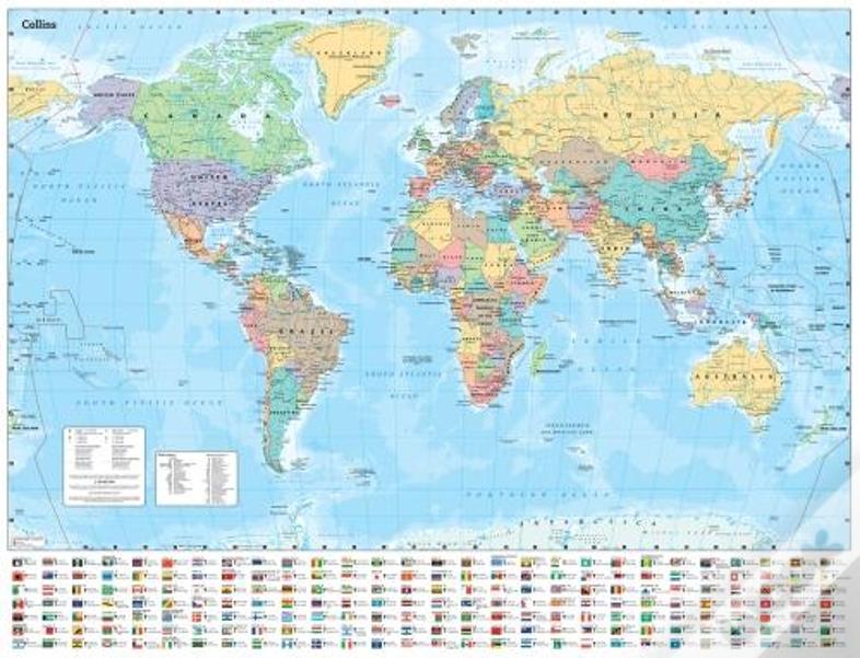 Collins World Wall Laminated Map