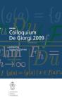 Colloquium De Giorgi 2009 - Preview