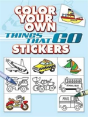 Color Your Own Things That Go Stickers - Preview