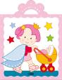 Coloriage ; La Petite Princesse Et Sa Poussette - Preview