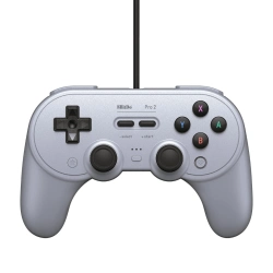 Capa do artigo Comando 8BitDo Pro 2 Wired Controller for Switch, Windows, Steam Grey Edition