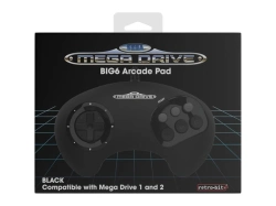 Capa do artigo Comando Retro-bit BIG6 Wired Gamepad for SEGA Mega Drive - Black