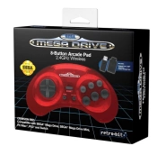 Capa do artigo Comando Retro-bit SEGA Mega Drive 8-Button Arcade Pad 2.4G Wireless Red