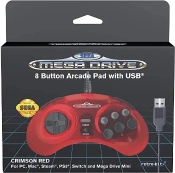 Capa do artigo Comando Retro-bit SEGA Mega Drive 8-Button Gamepad USB Crimson Red
