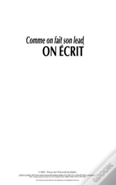 Comme On Fait Son Lead, On Ecrit