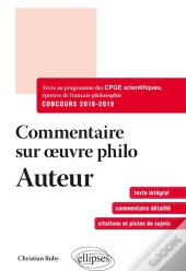 Commentaire Sur L'Oeuvre Philosophique Au Programme Prepas Scientifiques 2018