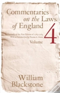 Capa do artigo Commentaries On The Laws Of England, Volume 4