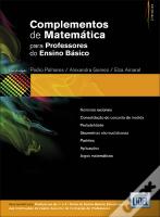 Complementos Matemática para Professores do Ensino Básico