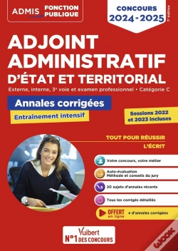 Capa do artigo Concours Adjoint Administratif Catégorie C : Annales Corrigées ; Session 2023 Incluse