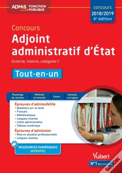 Capa do artigo Concours Adjoint Administratif D'Etat Cat C Tout En Un 4e Edt