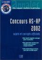 Concours As-Ap ; Sujets Et Corriges Officiels ; Edition 2002 - Preview