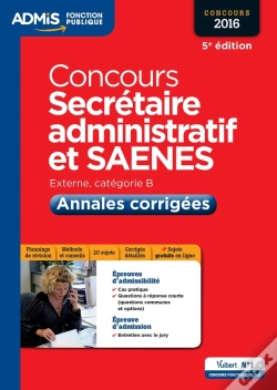 Capa do artigo Concours Secretaire Administratif Et Saenes Cat B Annales Corrigees 5e Edt