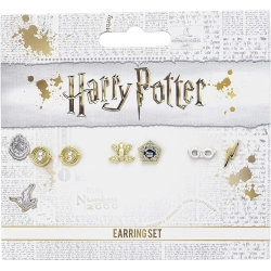 Capa do artigo Conjunto Brincos Stud - Harry Potter: Time Turner, Sapo de Chocolate, Óculos e Raio