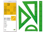 Capa do artigo Conjunto esquadro e régua Liderpapel. Cor verde