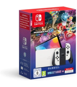 Capa do artigo Consola Nintendo Switch Oled + Mario Kart 8 Deluxe + 12 Mese