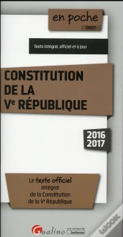 Capa do artigo Constitution De La Ve Republique 2016-2017, 8eme Ed.