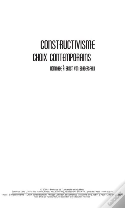 Capa do artigo Constructivisme : Choix Contemporains. Hommage A Ernst Von Glasersfeld