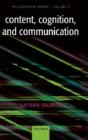 Content, Cognition, And Communication - Preview