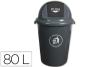 Contentor de lixo q-connect plastico cinza com tampa redeonda giratoria capacidade para 80 litros - Preview