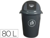 Capa do artigo Contentor de lixo q-connect plastico cinza com tampa redeonda giratoria capacidade para 80 litros