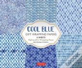 Cool Blue Gift Wrapping Papers - 6 Sheets