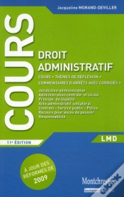 Capa do artigo Cours De Droit Administratif ; Lmd (11e Édition)